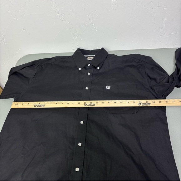 Cinch Black Button Front Shirt Long Sleeve Rodeo Western Solid Men's Large - Picture 6 of 7